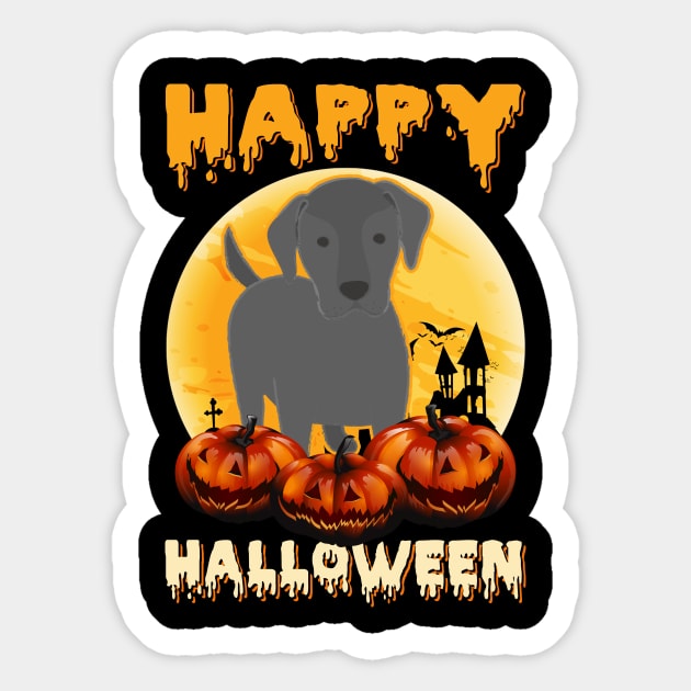 Labrador Halloween Scary Moon Pumpkin Costume Sticker by foxmqpo